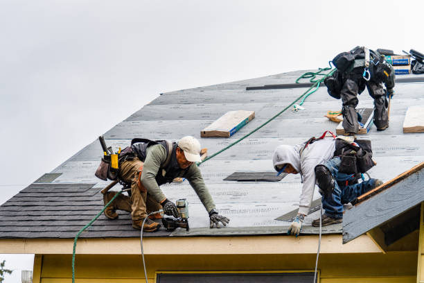 Professional Gutter Installation technician working in Hereford, PA